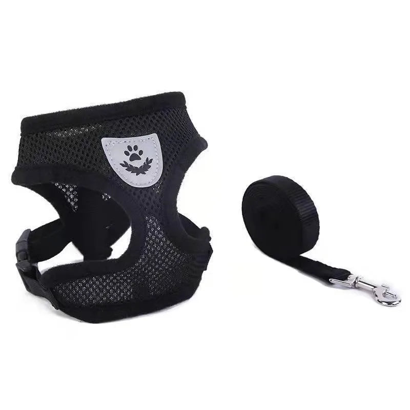 Cat Harness Vest Walking Lead Leash for Puppy Dogs Collar Polyester Adjustable Mesh Dog Harness for Small Medium Pet Accessories