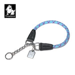 Truelove Pet P-Chain Nylon Dog Collar Stainless Steel Chain Pull-resistant Reflective Decorative Explosion-proof Walking TLC5373 - shimendi