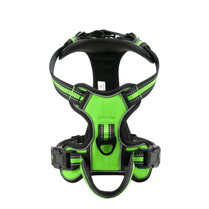 Adjustable Nylon Dog Harness Vest Reflective Soft Breathable No Pull Dog Harness Pet Harness Leash For Small Medium Large Dogs