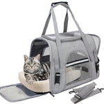 Pet Carrier Bag Airline Approved Up for Cats and Dogs Up to 20LBs, Soft Cat Carrier Dog Carrier Travel Kitten Carrier with Mat - shimendi