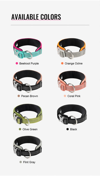 Truelove Pet Collar Reflective Multifunctional Personalized Dog Collar DuPont Soft Breathable Adjustable for Large Dogs TLC5611