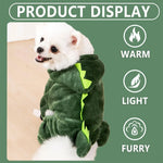Autumn and Winter Dinosaur Clothing Cotton Pet Pullover, Animal Theme Puppy and Kitten Clothing, Cute and Soft Pet Clothing Suitable for Small Cats and Dogs - shimendi
