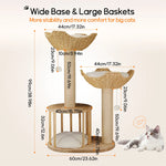 3-Tier Cat Tree Padded Plush Napping Perches Kitten Condo Sisal Rope Scratching Posts and Hanging Toy Tower for Indoor Kitties - shimendi