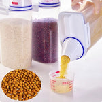 1.5kg/2kg Dog Cat Food Pail Plastic Storage Tank with Measuring Cup Container Moisture-proof Sealed Jar Pet Supplies Accessories - shimendi