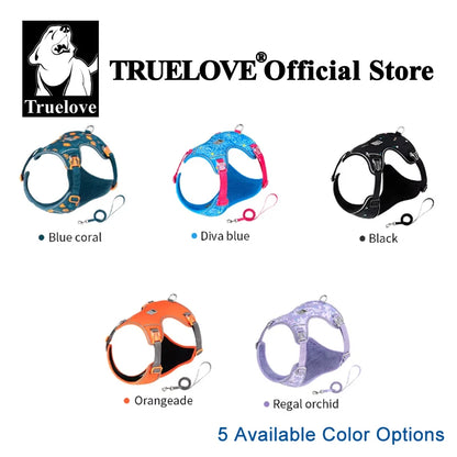 Truelove Pet Harness and Leash Set Ultra-Lightweight Breathable High Quality Nylon Mesh Reflective Night Training Dog TLH2918