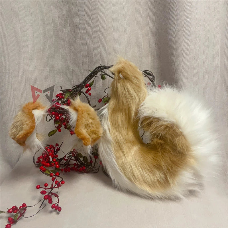 New Hand Made Work Shiba Inu Dog Gold Retriver Ears Hairhoop Headwear Tail Tail-curling Costume Accessories Custom Made shimendi Sécurité et Confort pour Chien chat| Shimendi