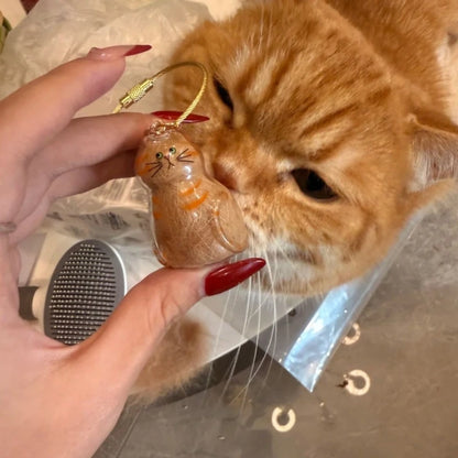 Ginger Cat Keychain Pendant Backpack Siamese Calico Hair