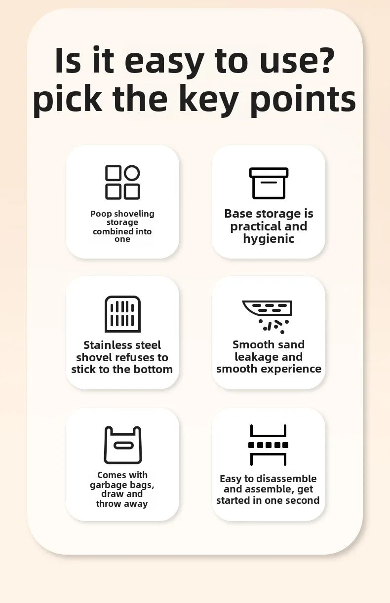 New Cat Litter Shovel Scoop with Refill Bag for Pet Filter Clean Toilet Garbage Picker Cat Supplies Cat Litter Box Self Cleaning