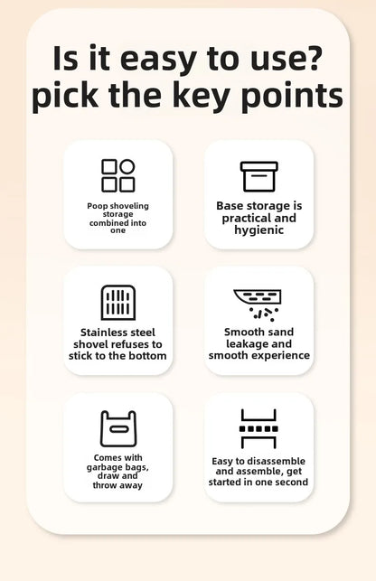 New Cat Litter Shovel Scoop with Refill Bag for Pet Filter Clean Toilet Garbage Picker Cat Supplies Cat Litter Box Self Cleaning