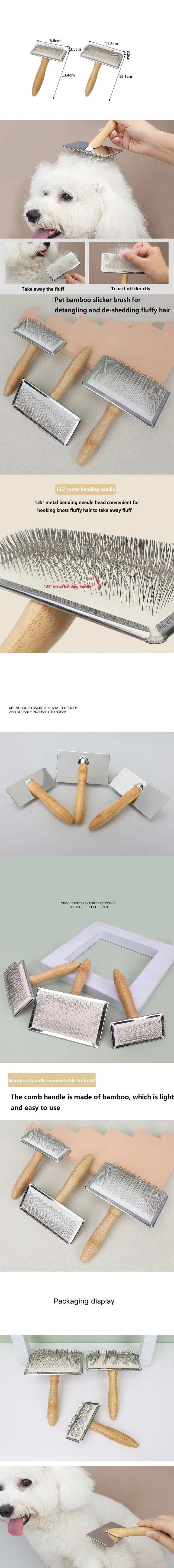 Dog Comb Brush for Dog Long Hair Cat Brush Car Animal Hair Solid Wood Pet Hair Remover Massage Cat Brush Pet Grooming GSZ05