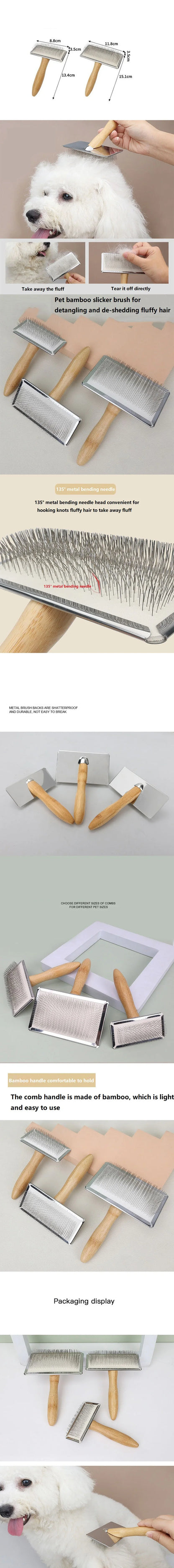 Dog Comb Brush for Dog Long Hair Cat Brush Car Animal Hair Solid Wood Pet Hair Remover Massage Cat Brush Pet Grooming GSZ05