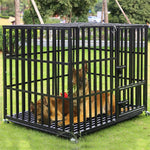 L XL XXL Heavy Duty Dog Crate with 4 Lockable Wheels - shimendi