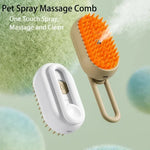 Steamy Dog Brush Electric Spray Cat Hair Brush 3 in1 Dog Steamer Brush for Massage Pet Grooming Removing Tangled and Loose Hair - shimendi