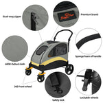 Dog Stroller Ultra-large 4 Wheels Pet Jogger Wagon Foldable Cart Travel Trolley Outdoor Animal Carrier Load Up To 55kg - shimendi