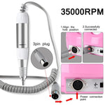 Professional Electric Nail Drill Handle 35000RPM Nail Art Drill Handpiece File Polish Grind Machine Manicure Drill Accessory - shimendi