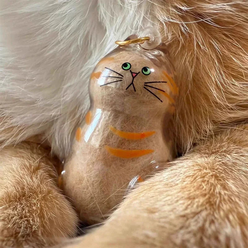 Ginger Cat Keychain Pendant Backpack Siamese Calico Hair