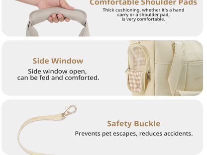 Portable Mesh Pet Carrier Shoulder Bag for Cats Small Dogs, Lightweight Soft-Sided Outdoor Travel Bag