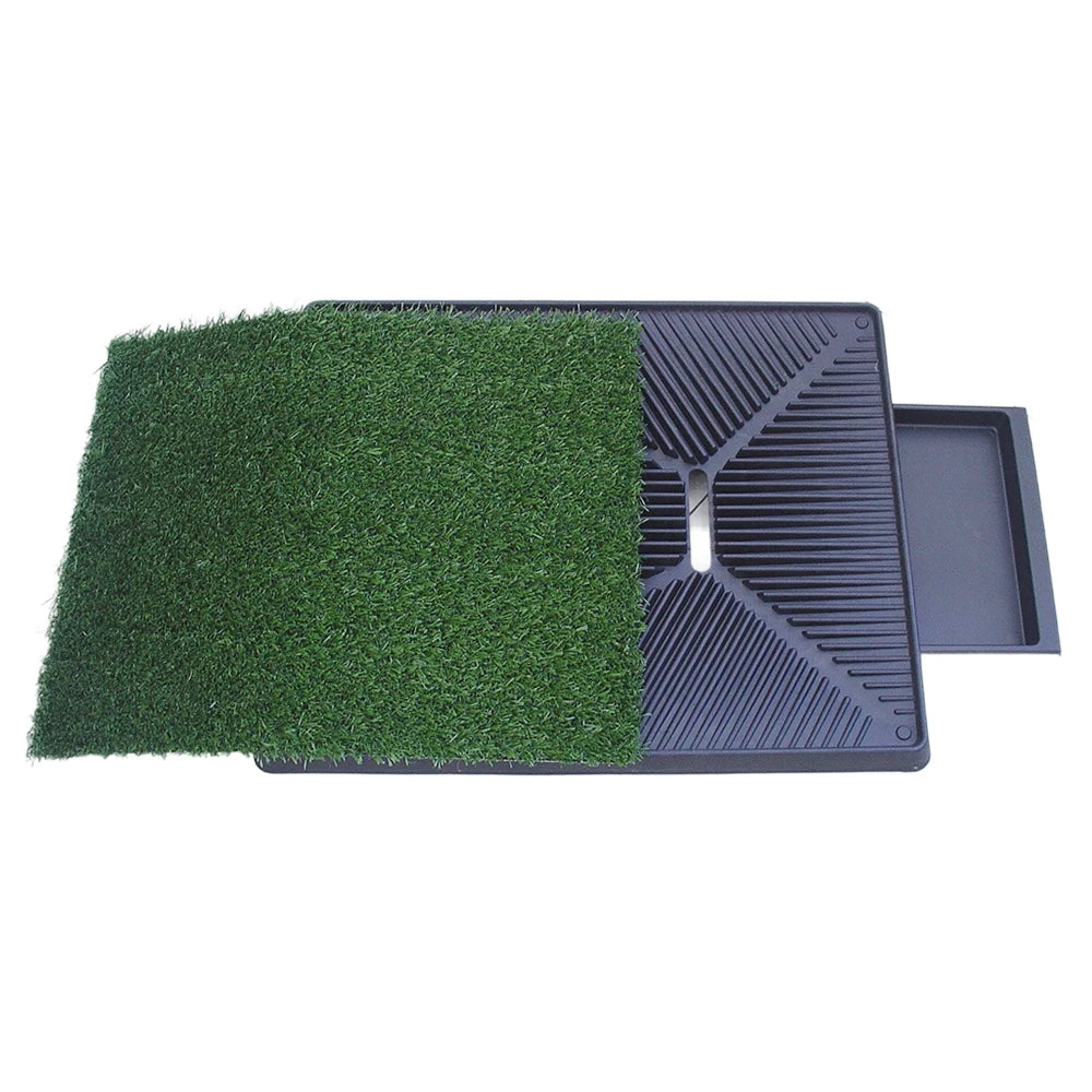 Indoor Outdoor Washable Dog Potty Grass with Tray Resuable Potty Pet Loo Washable Reusable Pee Pad for Puppy Potty Training