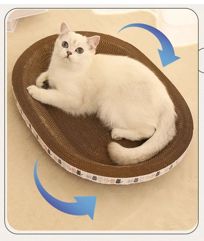 Corrugated Cat Scratcher Cat Scrapers Round Oval Grinding Claw Toys for Cats Wear-Resistant Cat Bed Nest Cat Accessories
