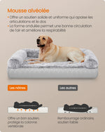 Feandrea FluffyHug Dog Bed, Puppy Sofa, XXL Size, for Large Dogs, Honeycomb Foam, with Removable Washable Cover - shimendi