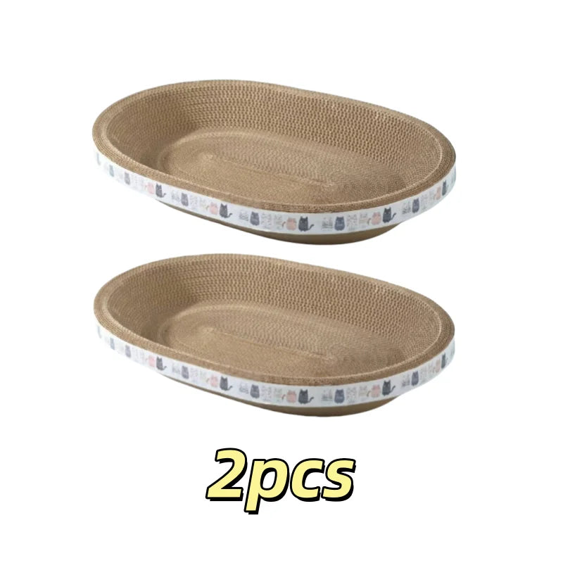 Corrugated Cat Scratcher Cat Scrapers Round Oval Grinding Claw Toys for Cats Wear-Resistant Cat Bed Nest Cat Accessories