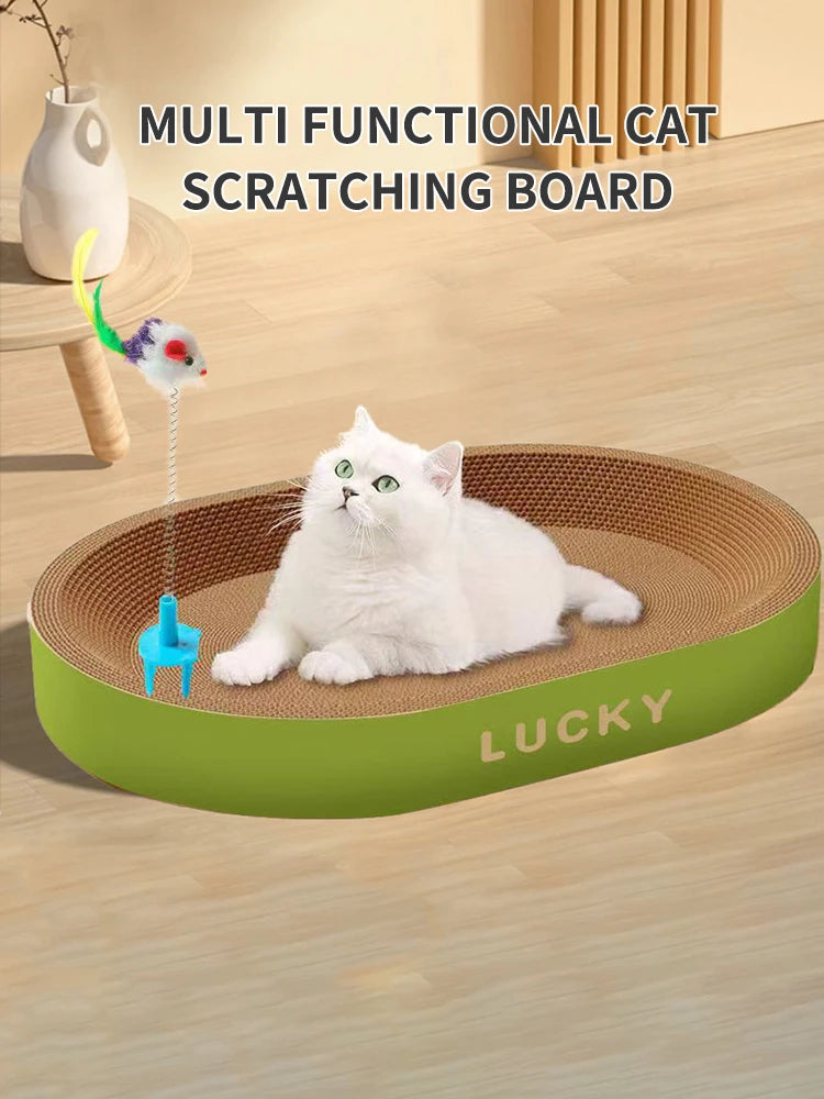 Random Color Cat Scrapers Toys Round Oval Cat Scratcher Cat Bed Cat Scratching post Thickening Durable Corn Glue Decal Cardboard