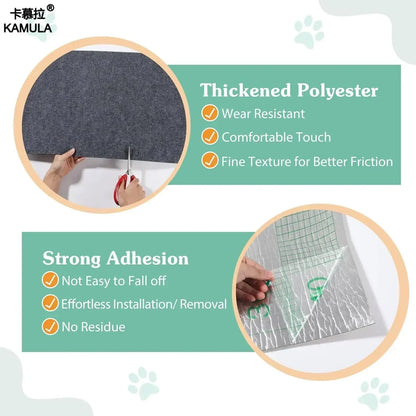 Cat Scratching Mat with Self-Adhesive Trimmable Cat Carpet Cat Scratching Carpet Corner Wall Cat DIY Scratch Furniture Protector