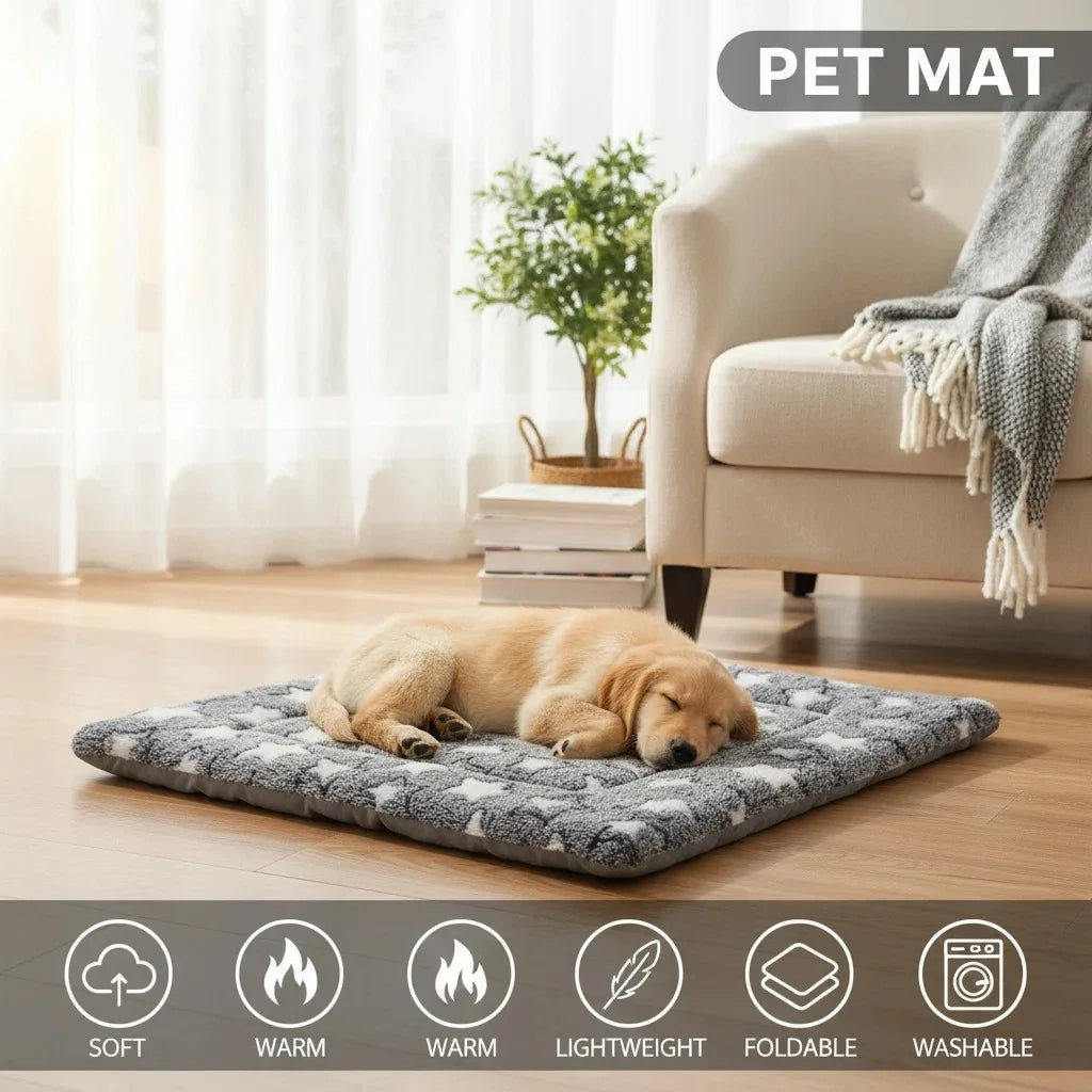 12 Color Dog Bed Mat Portable Pet Sleeping Bed Plush Blanket Washable Cat Bed Sofa Home Travel Comfort Warm Soft Flannel Blanket