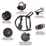 Genuine Leather Dog Harness Durable Large Dogs Harnesses Riveted Pet Training Vest With Metal Accessories For Medium Large Dogs shimendi Sécurité et Confort pour Chien chat| Shimendi