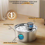 3.2L Recharge 5V USB Cat Water Fountain Automatic Sensor Stainless Steel Cat Dog Water Fountain Multiple Pet Drinking Bowls - shimendi