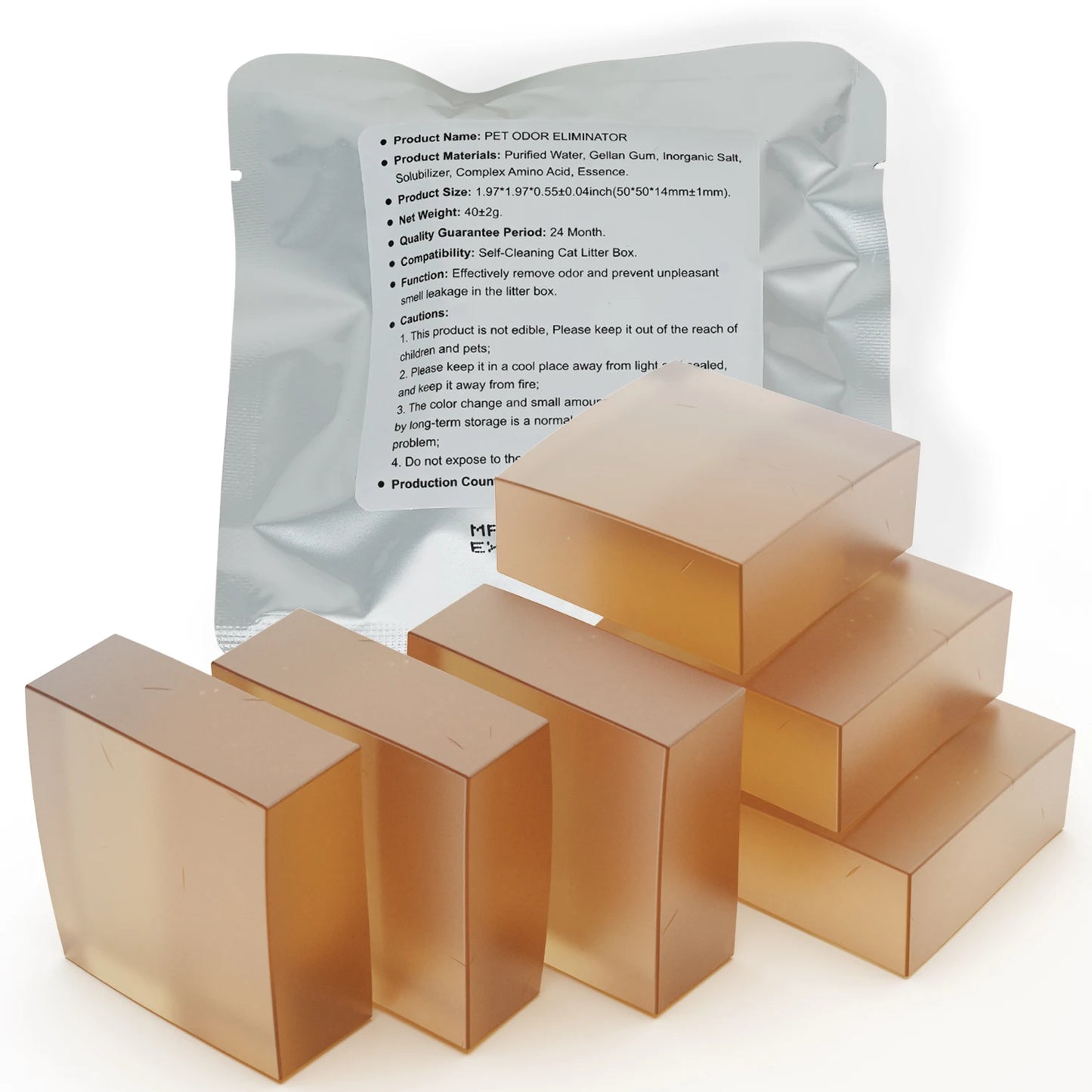 N50 Cat Litter Deodorizer Blocks - Strong Odor Eliminator, Long-Lasting Freshness, Refillable Cubes for Litter Box Odor Control