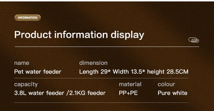 Automatic Cat Feeder & Water Dispenser with Gravity Food Storage Container for Cats and Dogs