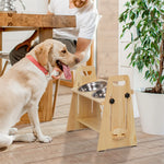 Height Adjustable Elevated Dog Bowls Tall Raised Feeder Stand Dog Food Water Bowl Feeder Station for Large Medium Small Dogs - shimendi