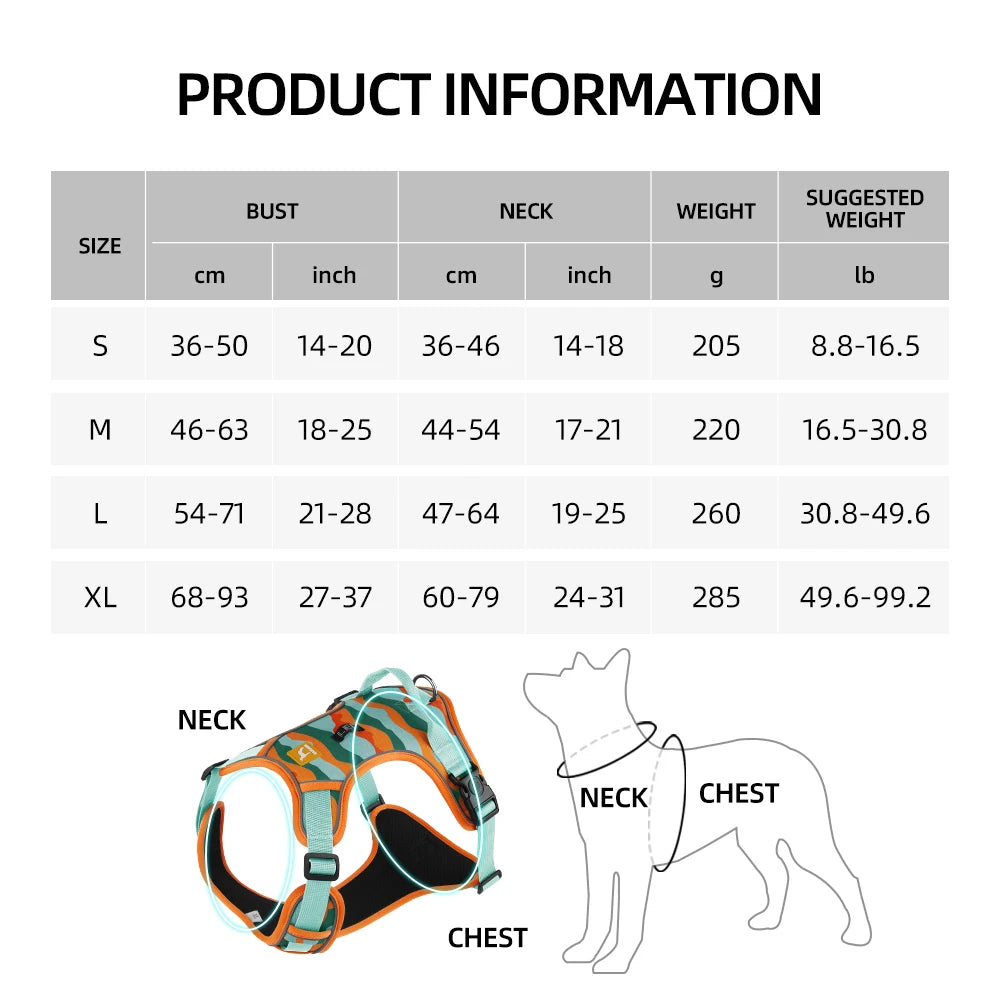 Adjustable Harness Dog Reflective Safety Training Walking Chest Vest Leads Collar For French Bulldog Pets Dogs Accessories