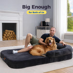 Foldable Dog Bed for Adult, Kids, Plush Pet Couch Bed for Large Dogs, Washable Pet Sofa Bed with Non-Slip Bottom Dog Accessories - shimendi