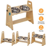Height Adjustable Elevated Dog Bowls Tall Raised Feeder Stand Dog Food Water Bowl Feeder Station for Large Medium Small Dogs - shimendi