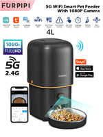 Automatic Cat Feeder Camera Pet Smart Cat Food Kibble Dispenser 2.4G/5GWiFi Tuya APP Control Auto Feeder For Cat Dog Accessories - shimendi