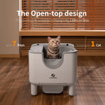 F6 Self-Cleaning Litter Box - Open-Top Automatic Cat Litter Box with Odor Control, Safety Features, and Easy Maintenance - shimendi