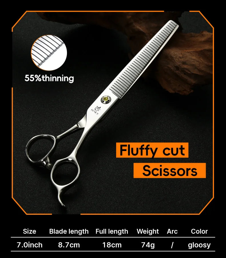 Fenice High-grade JP440C Alloy Steel 7.0/7.5 inch Pet Grooming Scissors Dog Hair Cutting Shears Tool for Pet Groomer Beautician