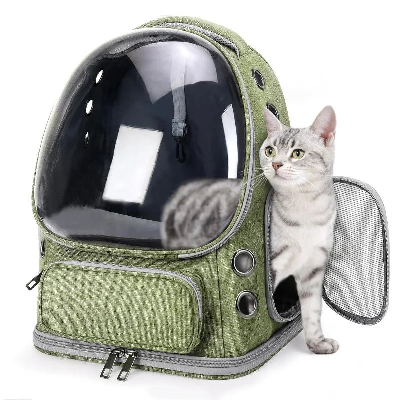 Pet Cat Carrier Bag Outdoor Travel Backpack for Cats Small Dogs Breathable Cat Carrying Bag Pet Supplies Transparent