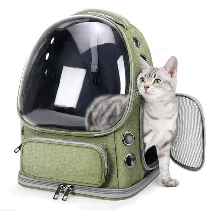 Pet Cat Carrier Bag Outdoor Travel Backpack for Cats Small Dogs Breathable Cat Carrying Bag Pet Supplies Transparent
