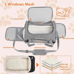 Pet Carrier Bag Airline Approved Up for Cats and Dogs Up to 20LBs, Soft Cat Carrier Dog Carrier Travel Kitten Carrier with Mat - shimendi