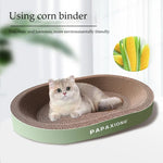 Cat Scrapers Toys for cats Round Oval Cat Scratcher Cat Bed Cat Scratching post Thickening Durable Corn Glue Decal Cardboard - shimendi
