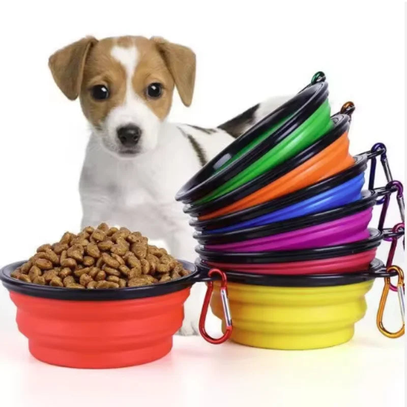 Durable TPR Portable Pet Food Bowl for Cats And Dogs Silicone Collapsible Travel Outdoor Water Food Bowl for Pets