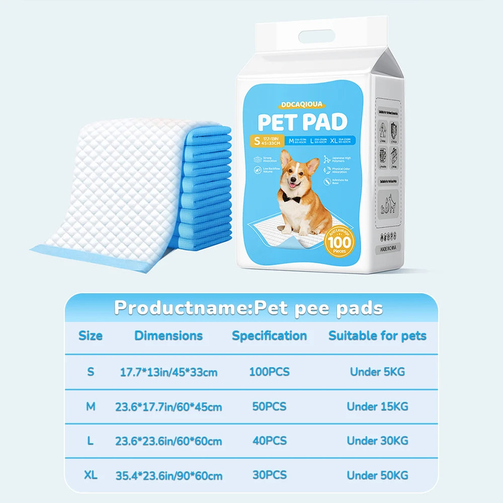 100/50/40/30 Pieces of Pet Pee Pads, Thickened and Deodorizing Dog Pee Pads, Essential for Dog Training, Highly Absorbent Disposable Pads, Dog Training Pads, Suitable as a Gift.