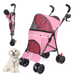 Pet Stroller Lightweight Folding Small and Medium-sized Outdoor Puppy Stroller Cat Dog Travel Breathable dogs accessories - shimendi