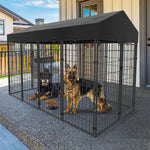 Heavy Duty Large Dog Kennel Pet Welded Metal Playpen Animal Cage with Roof Cover Pet Run Enclosure Playpen House Outdoor Indoor - shimendi
