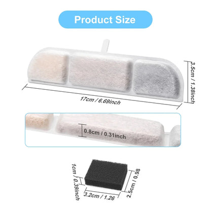 DownyPaws Activated Carbon Filter Cartridge Replacement for Cat Drinking Fountain WFP6, 6/12 Pcs Pack