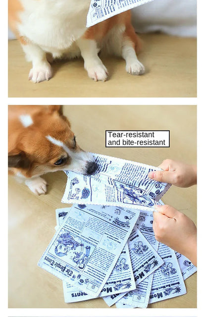 1 Piece Pet Sniffing Black and White Ringing Paper Toy Cat and Dog Interactive Bite-Resistant Newspaper Sound Toy Self-Pleasure and Boredom Relief Artifact