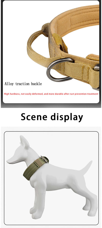Pet Products Outdoor Tactical Dog Collar Metal Buckle Breathability Nylon Collar Medium and Large Dog Training Neck Collar Dog